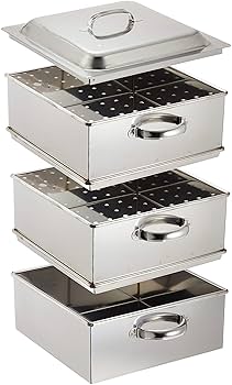 業務用　蒸し器　2段　蓋付き Amazon｜EBM 18-8 業務用角蒸器 30cm 2段｜蒸し器・せいろ