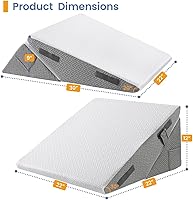 Vista 2 de Sasttie Wedge Pillow Set for After Surgery, 2PCS Adjustable Bed Wedge Pillow Headboard with Memory Foam Neck Cushion – for Acid Reflux, Sleeping