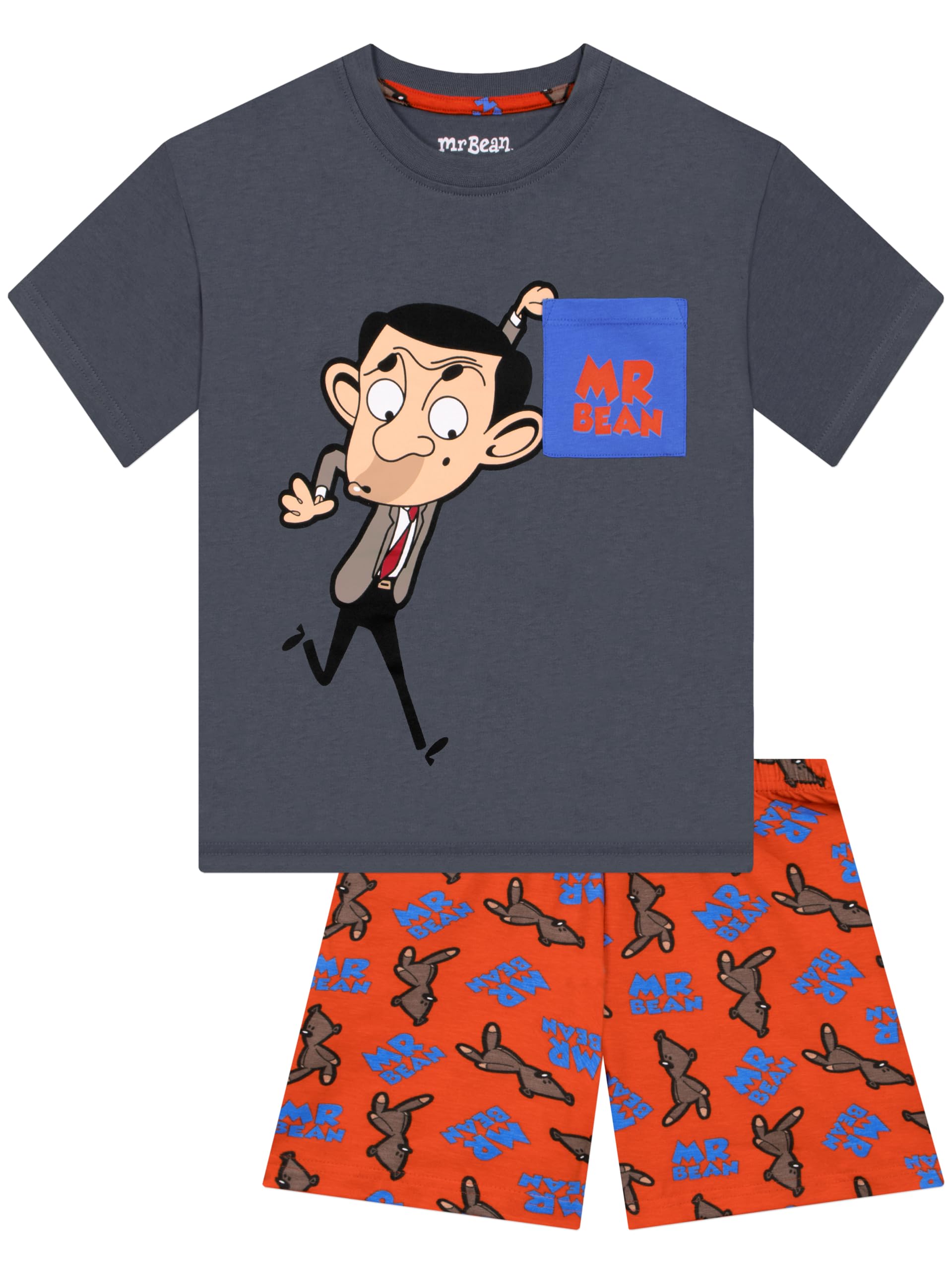 Piżama Chłopięca Mr Bean, Krótki Rękaw, Zestaw Piżamy Dziecięcej, Letnia Piżama Dla Chłopca