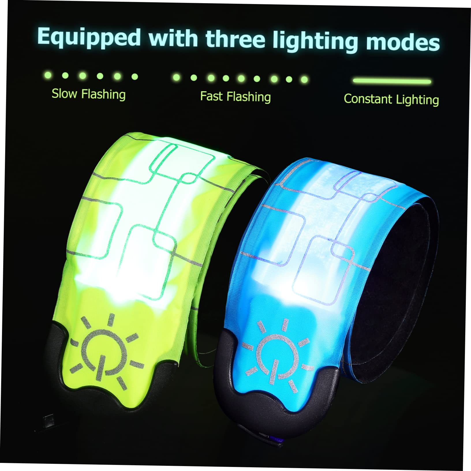 ibasenice 4pièces Lot de Brassards Lumineux LED pour Cyclisme Et Jogging avec Modes Éclairage Et Clip