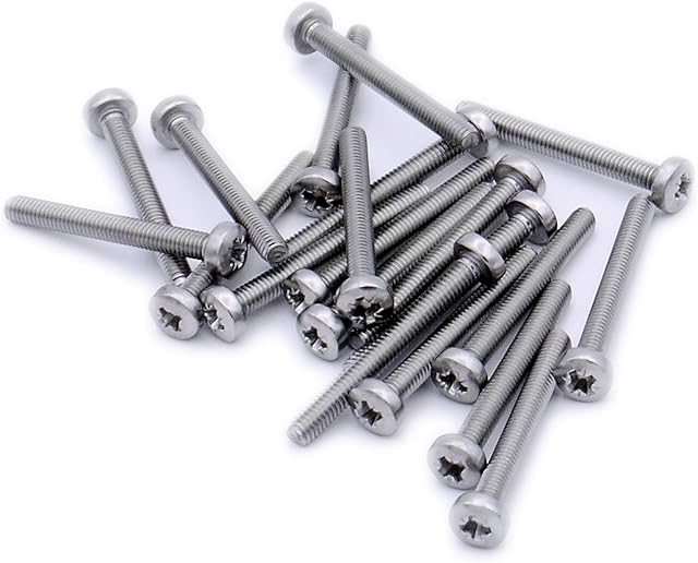 M4 (4mm x 30mm) Pozi Pan Machine Screw (Bolt) - Stainless Steel (A2) (Pack of 20)