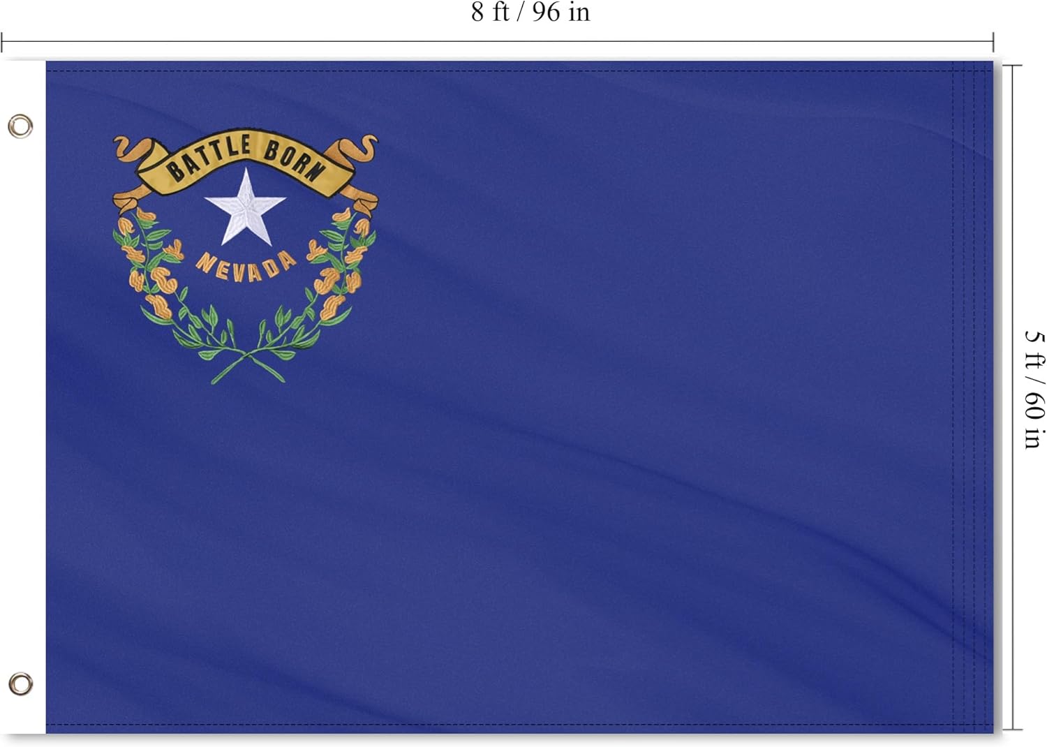 Nevada State Flag 5x8 Ft, Deluxe Full Embroidered Heavy Duty Polyester Durable NV Outside Flags, Indoor/Outdoor, Sewn Stripes and Brass Grommets - Image 9