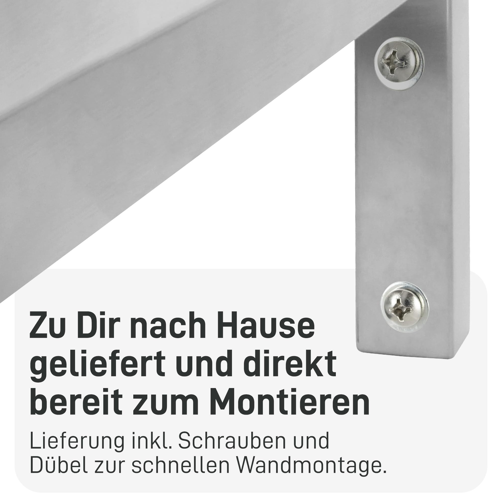Natural Goods Berlin 2X Konsole Winkel | Waschtisch-Konsole Stabil | Einfache Wand-Montage | Regal-Halter aus Edel-Stahl | Schwerlast-Winkel für Waschbecken & Regal | 400mm
