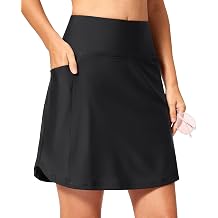 Viodia Womens 18" Long Swim Skirt with Pockets High Waisted Tummy Control Bathing Suit Bottoms Modest Swimsuits with Skirts