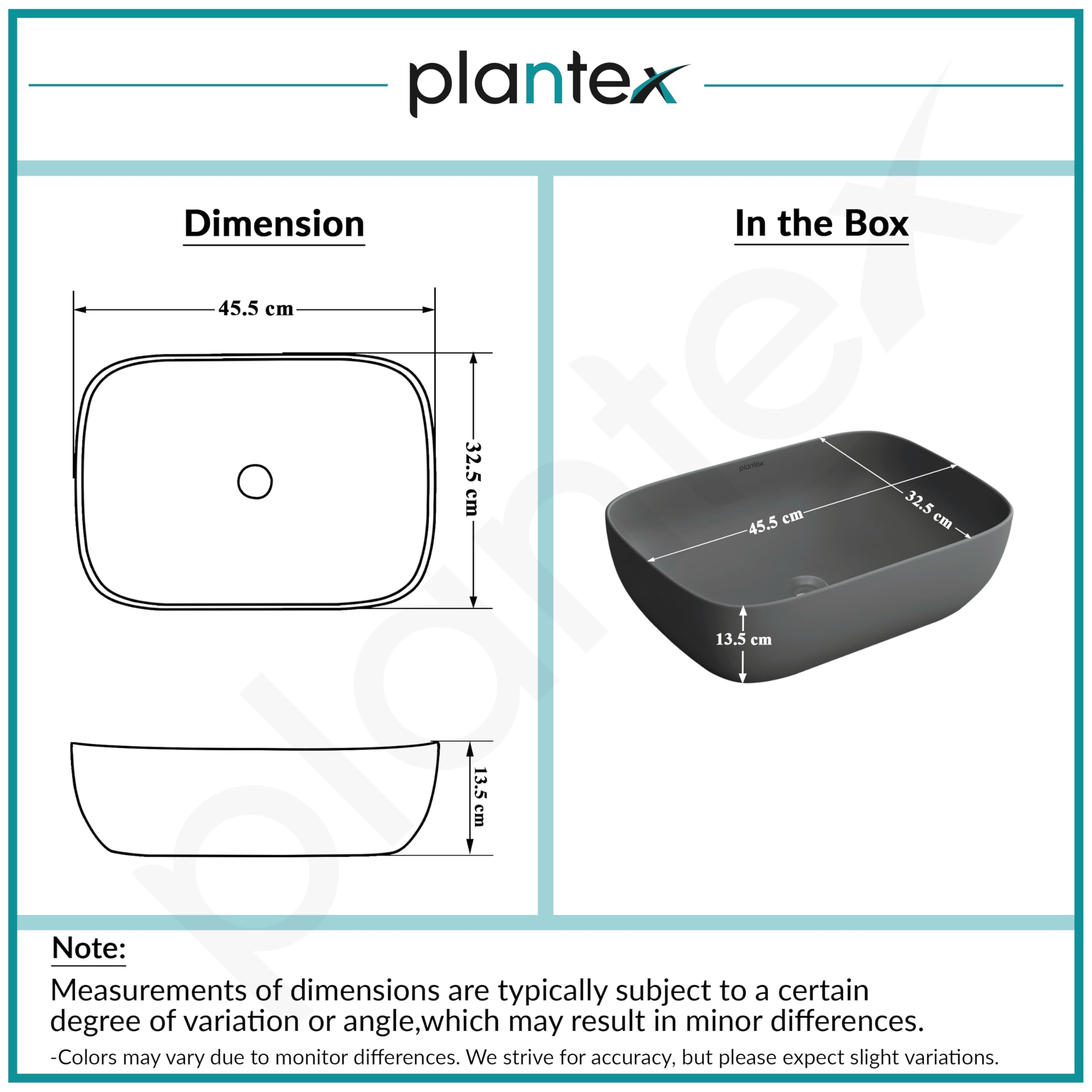 Plantex Ceramic Wash Basin - Cloud Grey -3