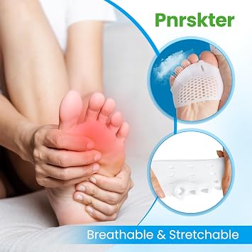 Metatarsal Pads for Women & Men - 4Pcs Gel Toe Separators Ball of Foot Cushions for Pain Relief, Metatarsalgia, Foot Pads for Walking, Standing, Running
