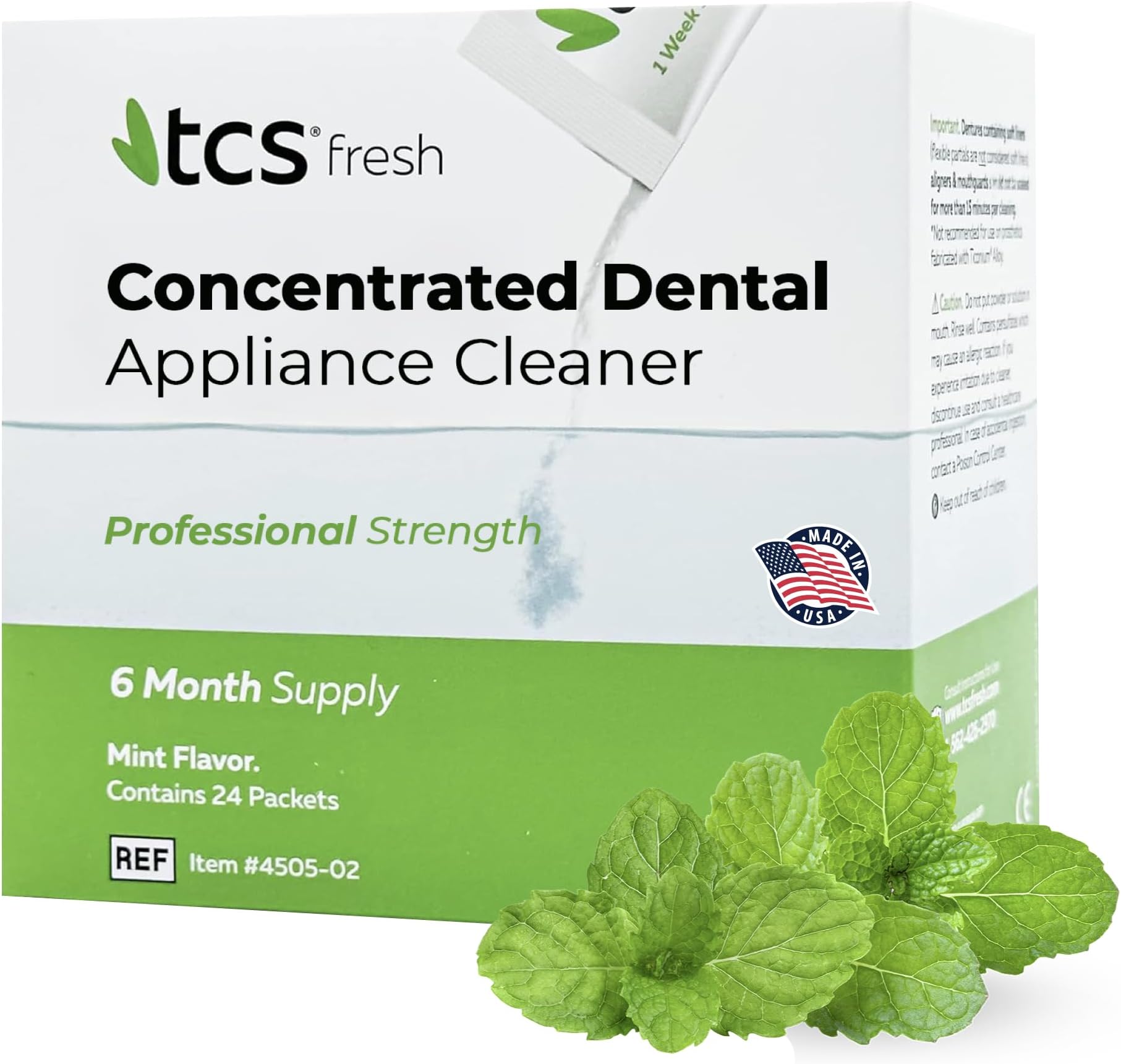 TCS Concentrated Cleaner ~ 6 Months Supply for Flexible Dentures, Retainers and Dental Appliances