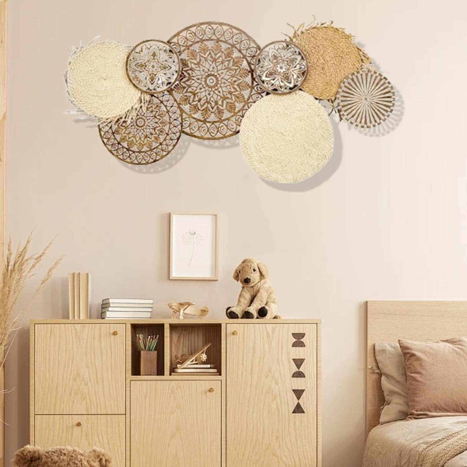 AZHKJKZH Decoración Pared Arte De Pared Metal, Decoraciones Huecas 3D, Grande, Decoración Moderna Para Sala Estar, Dormitorio, Oficina Adornos Hogar