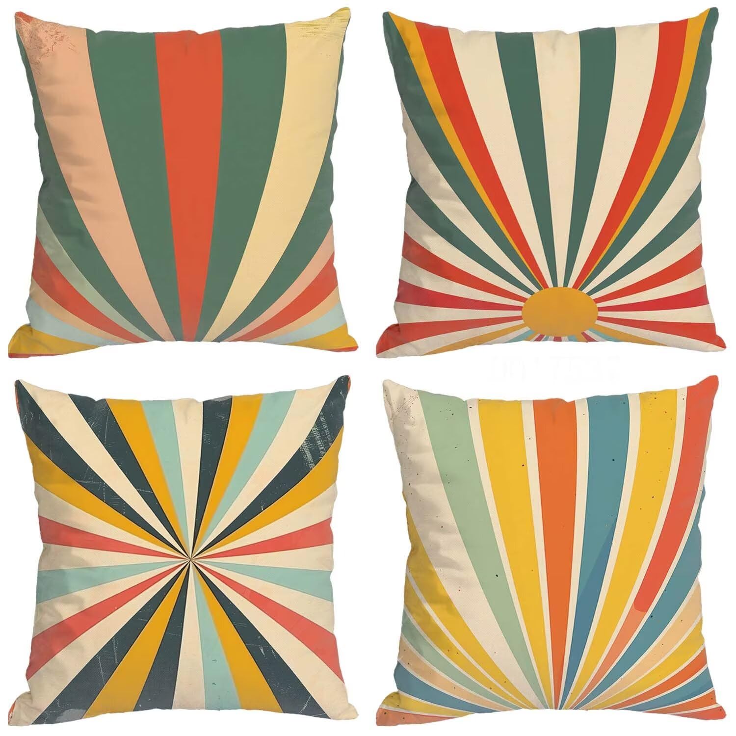 Housse de coussin géométrie et douceur : lot de 4 taies doublées 50x50 cm mu-314