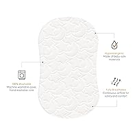 Vista 8 de HALO DreamWeave - Almohadilla BassiNest de malla transpirable, funda y núcleo 100% lavables, materiales hipoalergénicos, no tóxicos