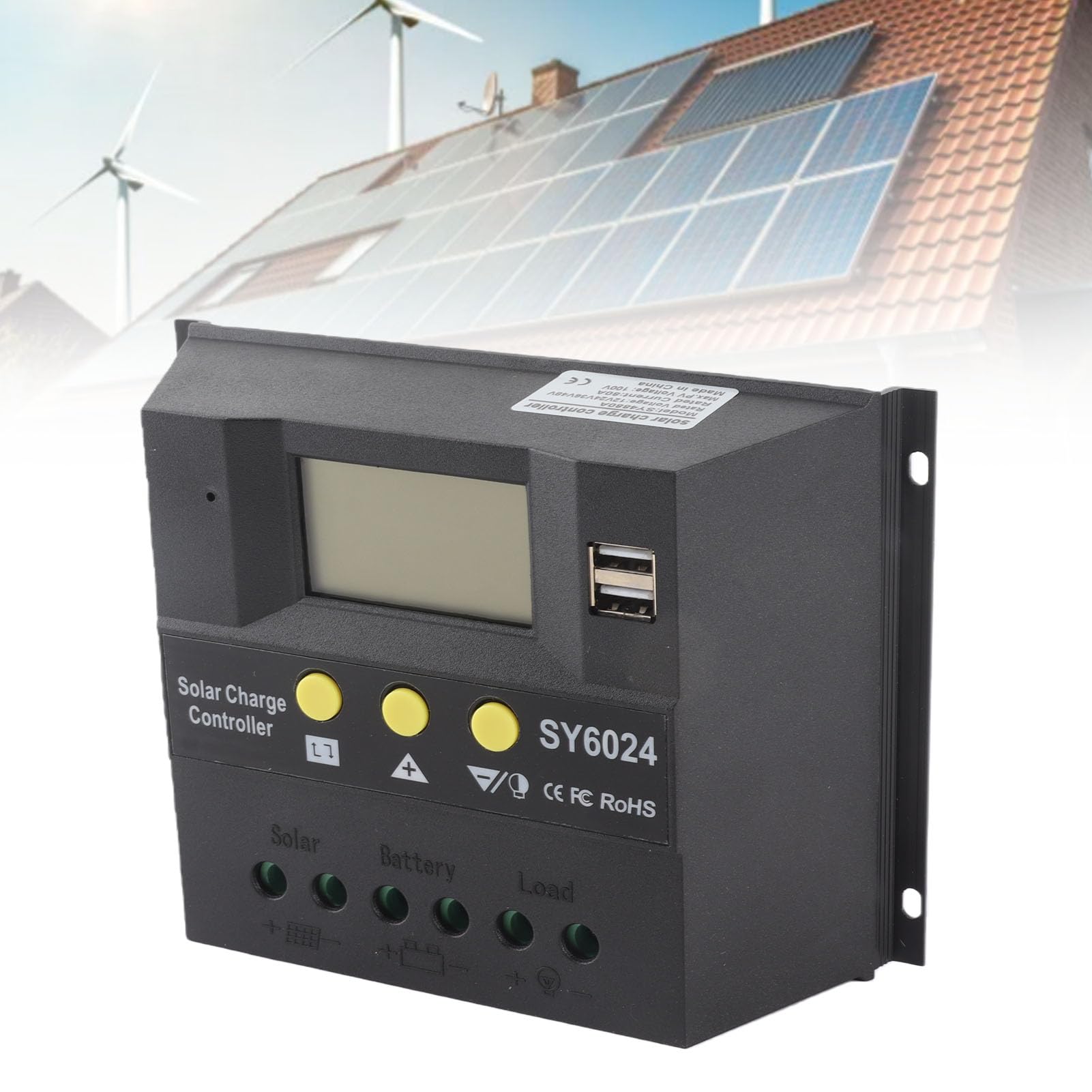 Fdit Kontroler ładowania Słonecznego, Regulator PWM 80A 12V 24V