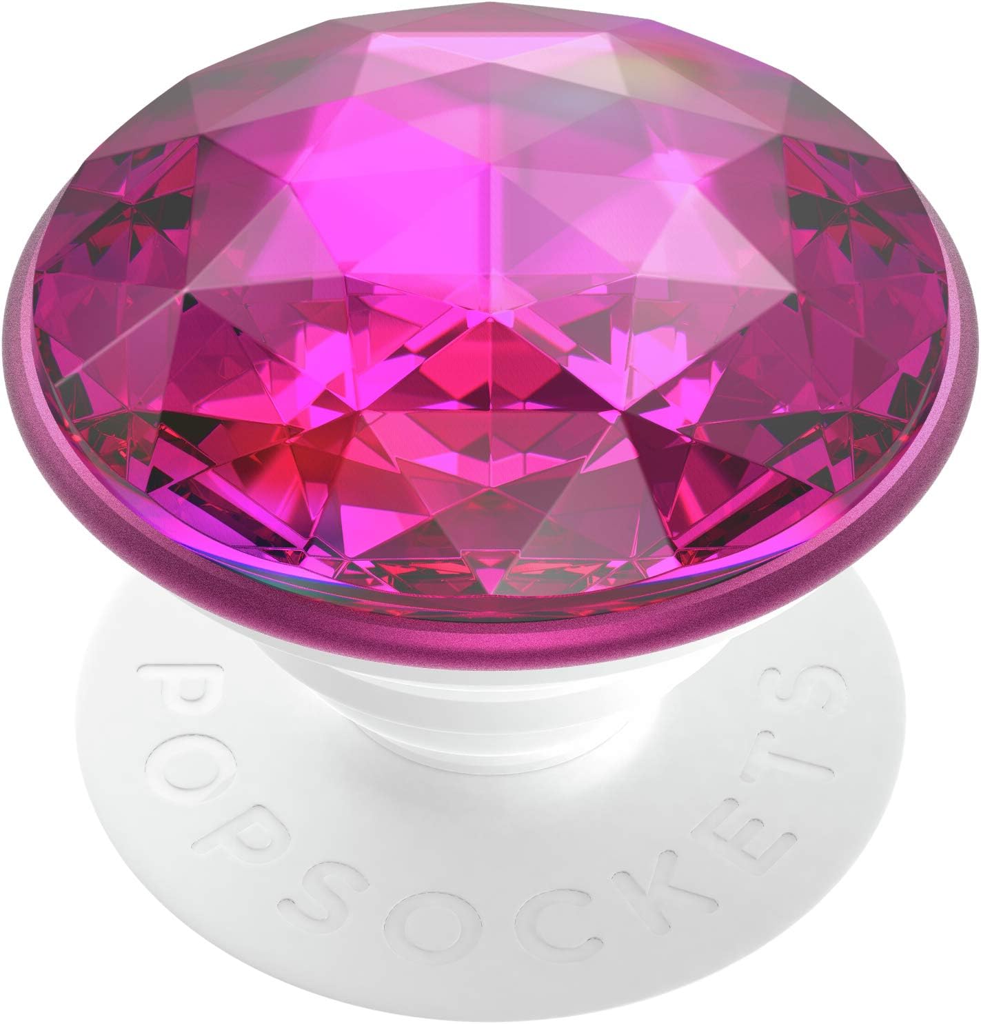 PopSockets PopGrip: Phone Grip and Phone Stand, Collapsible, Swappable Top, Disco Crystal Plum Berry