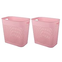 Vista 12 de UUJOLY Cubo de basura pequeño de plástico, cesta de basura para baños, lavandería, cocinas, oficinas, habitaciones de niños, dormitorios