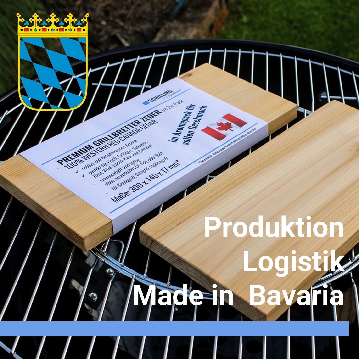 Grillbrett, Räucherbrett, 2er Pack, 30x14x1,7 cm, Zeder, Abtropfrinne, für jedes Grillgut, Fisch, Geflügel, Schwein, Rind, Wild, Lamm, Gemüse