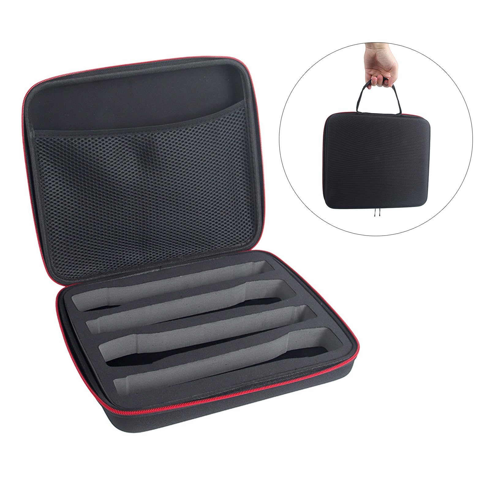 Étui de transport pour microphone portable - Boîte de rangement rigide pour 4 micros portatifs - Fermeture sécurisée - Support de microphone de voyage