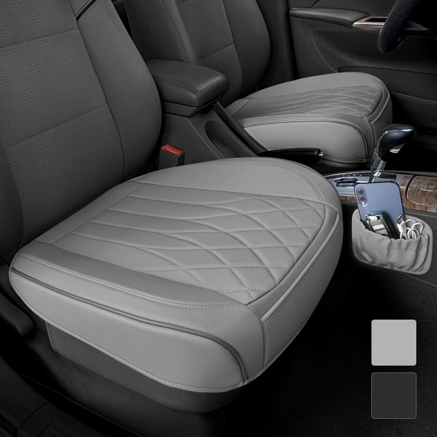 2 Pack Leather Front Car Seat Cover Bottom Car Seat