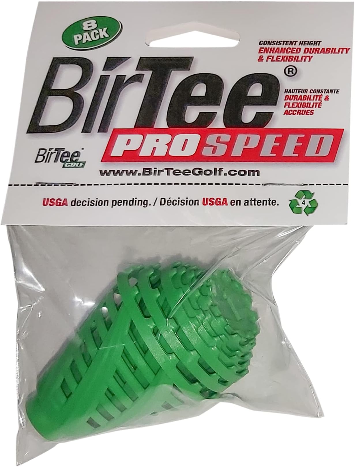 BirTee Golf Tees - PRO Speed Version with Enhanced Durability - 8 Pack. Indoor Golf Tees/Golf Simulator Tees/Winter Plastic Golf Tees