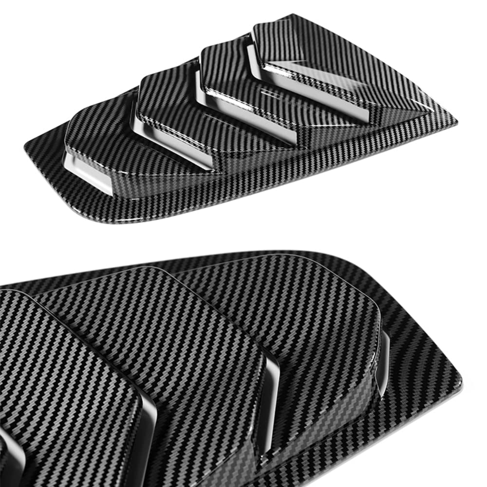 Q1-TECH, Side Window Louvers Scoop Cover Vent Sun Shade Cover Compatible with 2003-2008 Nissan 350Z Z33, ABS, Fits for All Weather, Painted Carbon Fiber, 2004 2005 2006 2007
