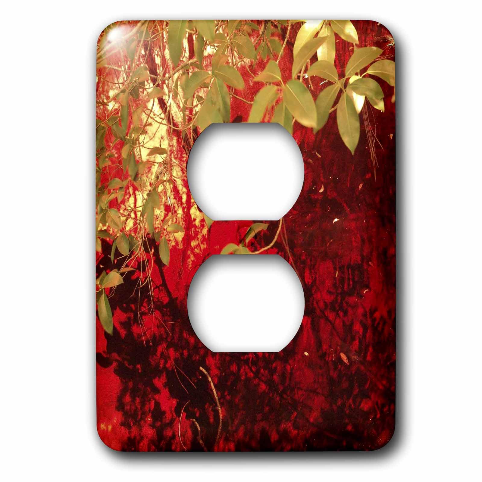 2 prises de courant décoratives 3dRose lsp_7776_6 motif Marshy Red