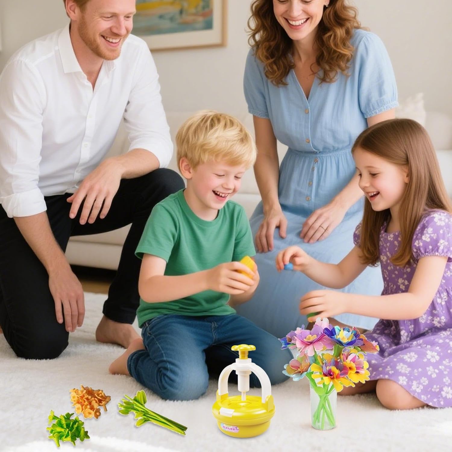 Flower Bouquet Making Kit - Flower Toy - Educational Tool Floral Decoration for Children 4-12 Years Old Wedding Home Birthday Party Decoration Activities