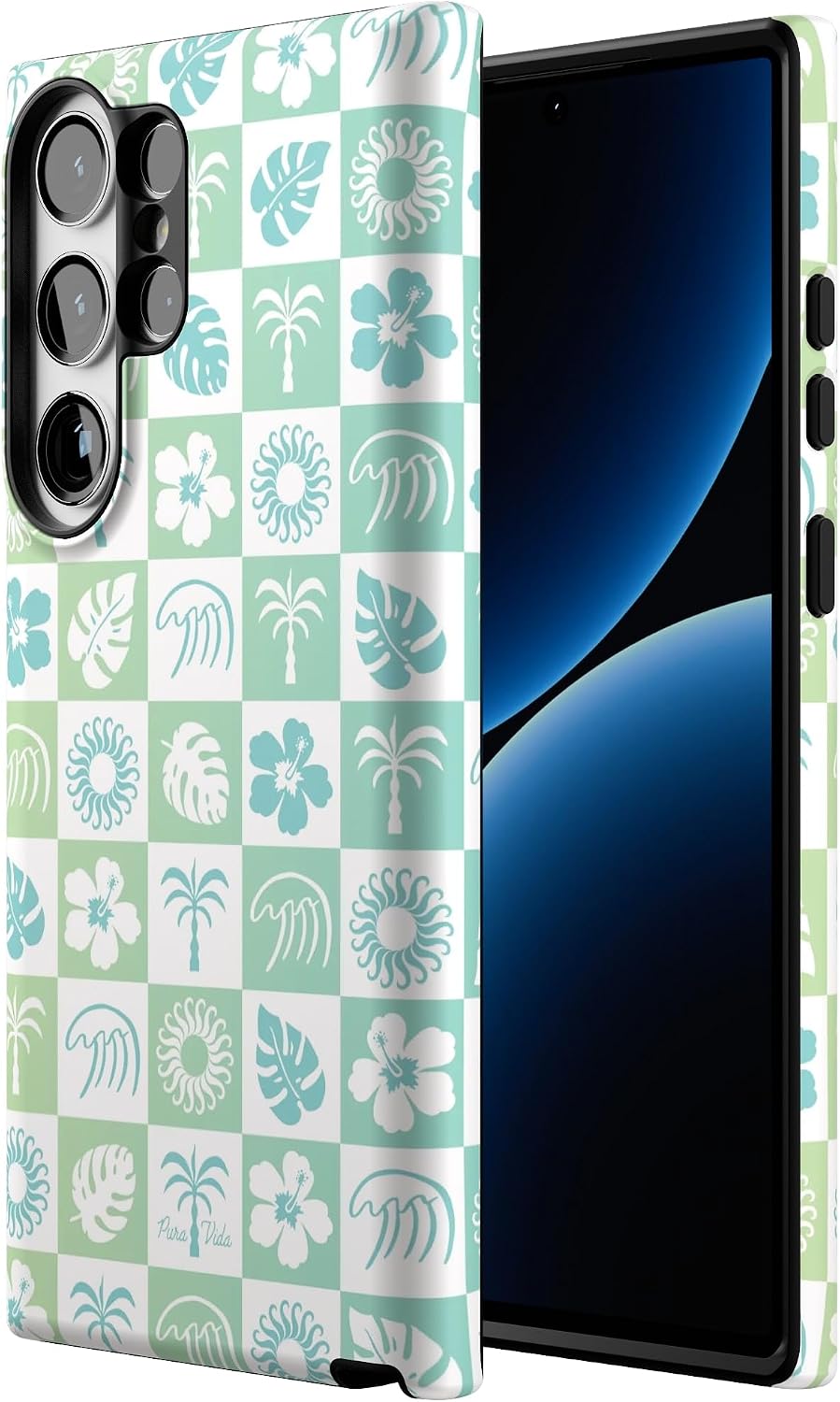 Casely Galaxy S23 Ultra Case | Pura Vida | Coastal Checkers | Essential Slim Dual-Layer Protective Design