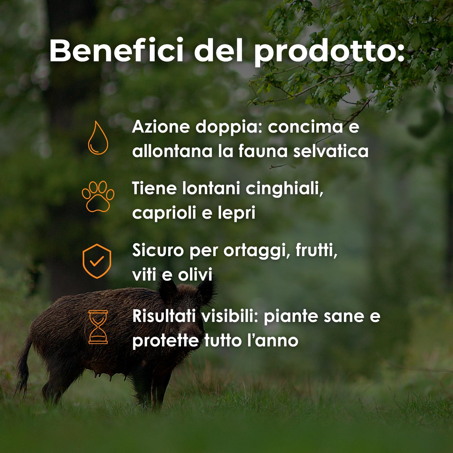 BIOEMO-RP® BIOEMO-RP® repellente per Cinghiali, Caprioli, Tassi, Lepri - concime azoto liquido (tanica 5 Kg)