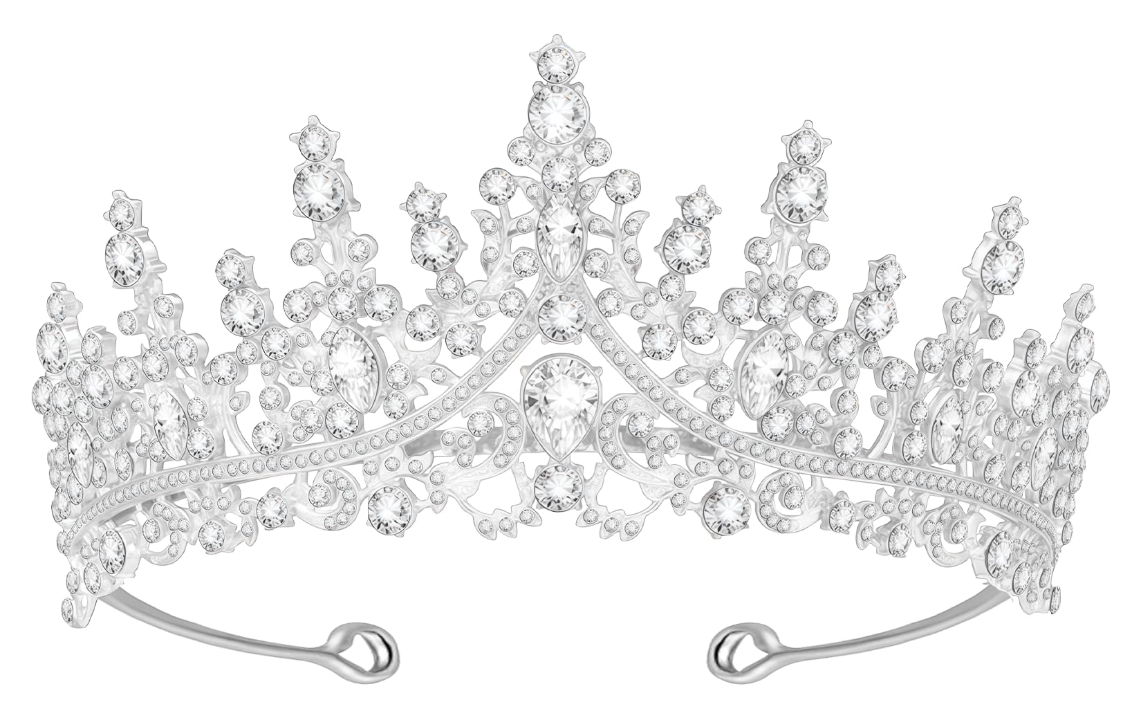 Tiara Crown for Women, Headband Hair Accessories for Birthday Wedding Party Costume (Silver)