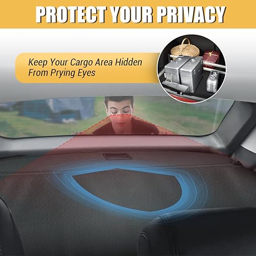 Miniatura 4 de Cubierta de carga retráctil para Jeep Grand Cherokee 2022 2023 2024 2024 Cubierta retráctil para maletero trasero de carga, cubierta de seguridad