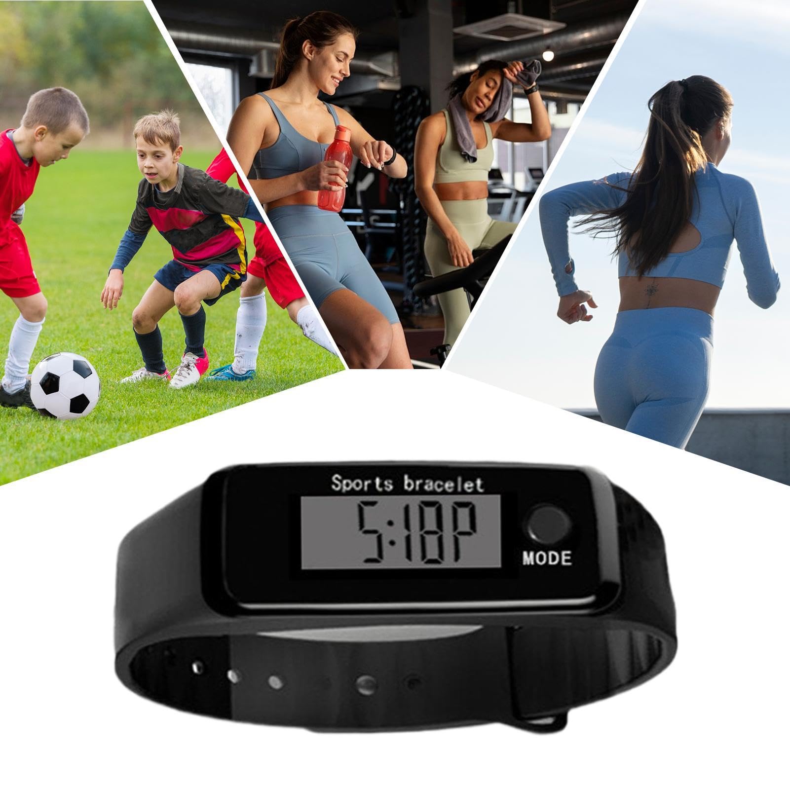 Uroczy wodoodporny zegarek krokowy Counter Fitness Tracker Smart Activity Pedometer z funkcją śledzenia kalorii i odległości, zegarek sportowy dla mężczyzn i kobiet, 1 sztuka