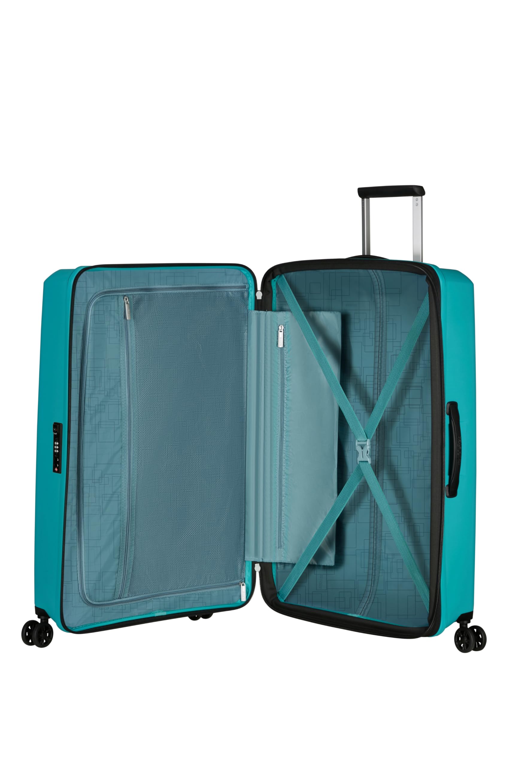 American Tourister Aerostep - Spinner L, Erweiterbarer Koffer, 77 cm, 101.5/109 L, Türkis (Turquoise Tonic)