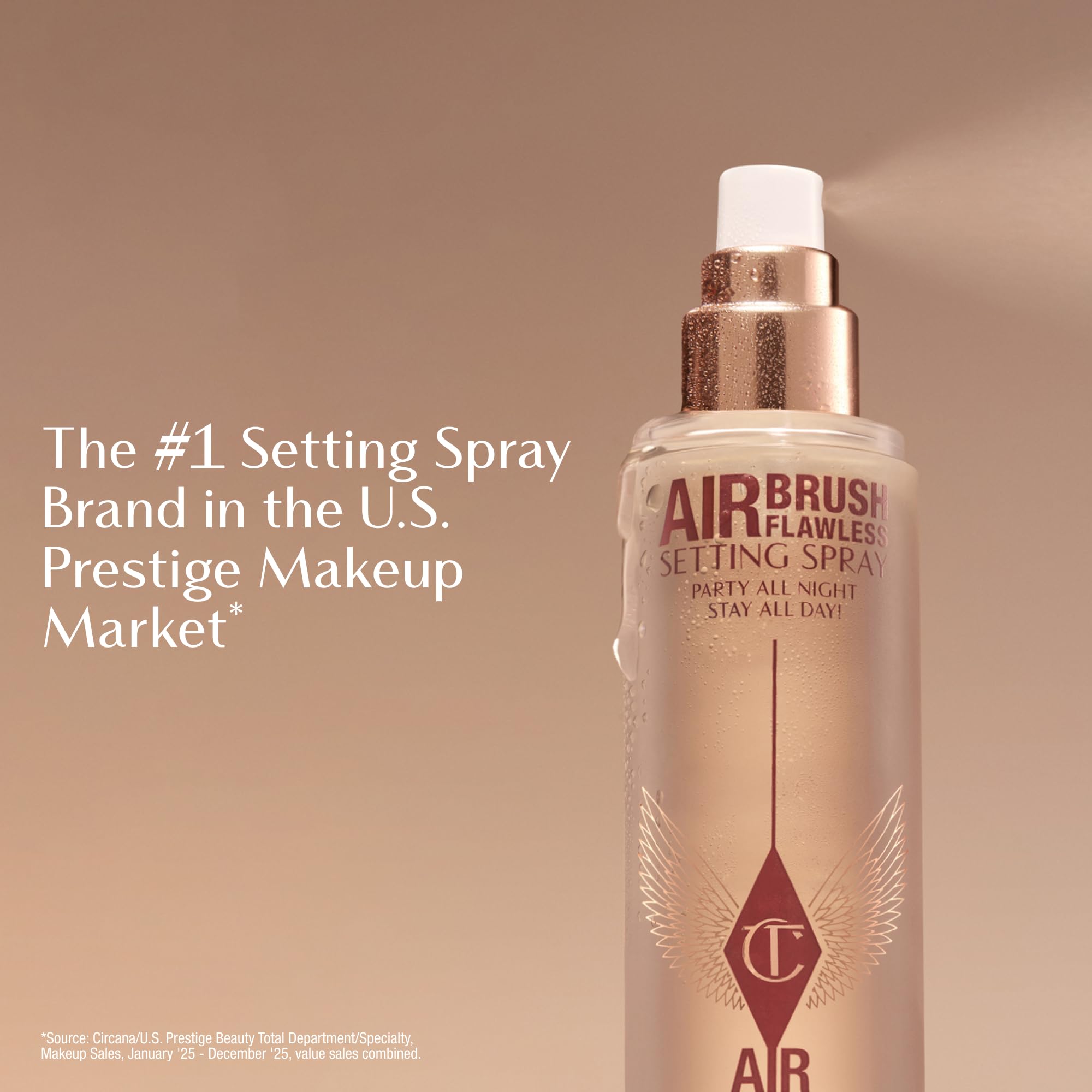 Charlotte Tilbury Airbrush Flawless Setting Spray - Gift Set Essential - Ultra-Fine Mist to Prime & Set Makeup - Perfect for Pairing with Other Skincare & Makeup Favorites