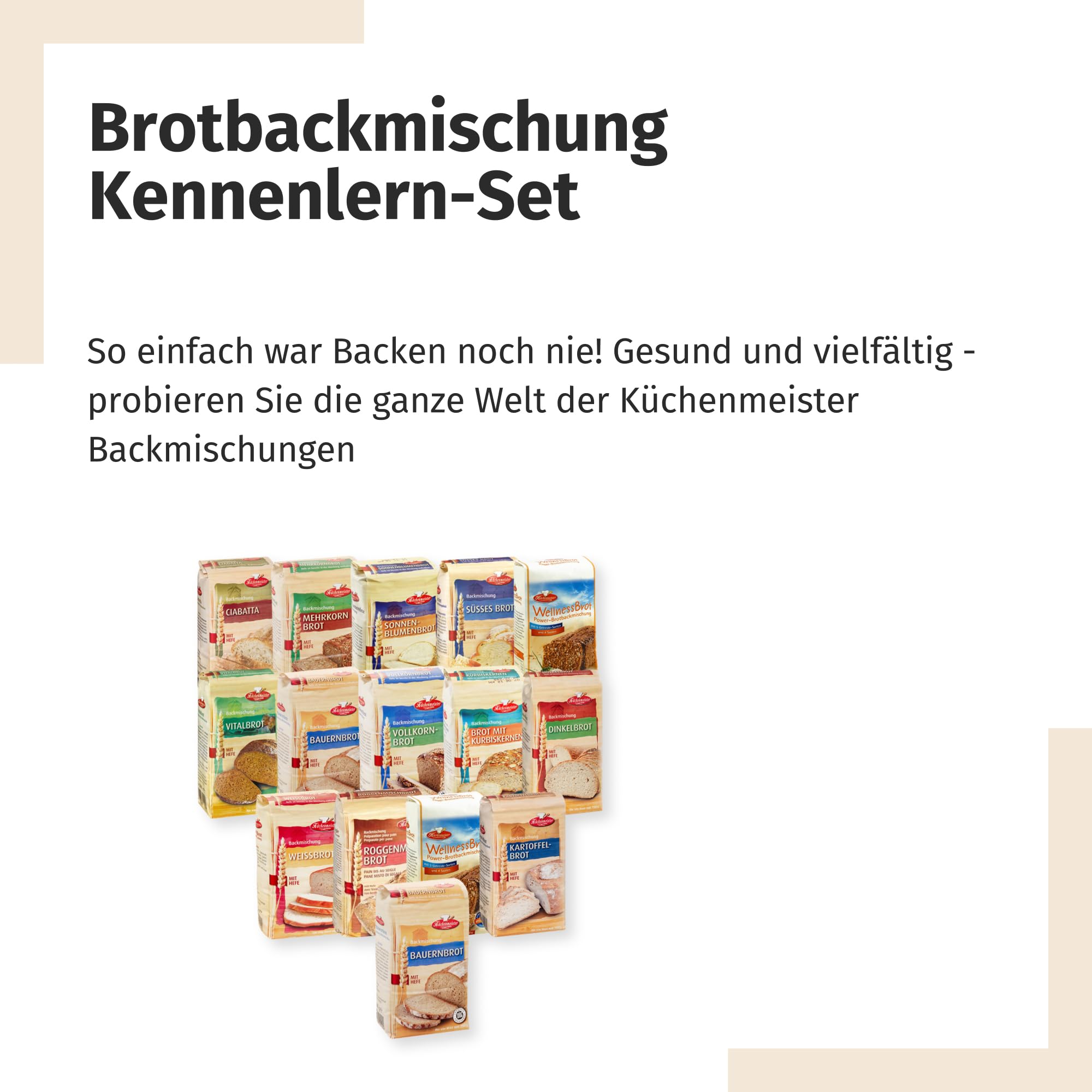 Bielmeier - Küchenmeister Brotbackmischungen 15teiliges Kennenlern-Set,1er Pack (1 x 7.5 kg)