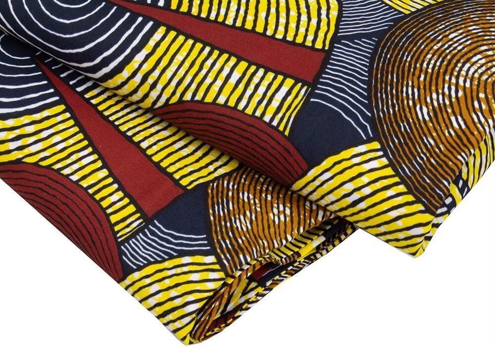 HollandaisWax African Print Fabric 6 Yards Batik Ankara Polyester Kente Cloth for Handmade Sewing Dress 6490