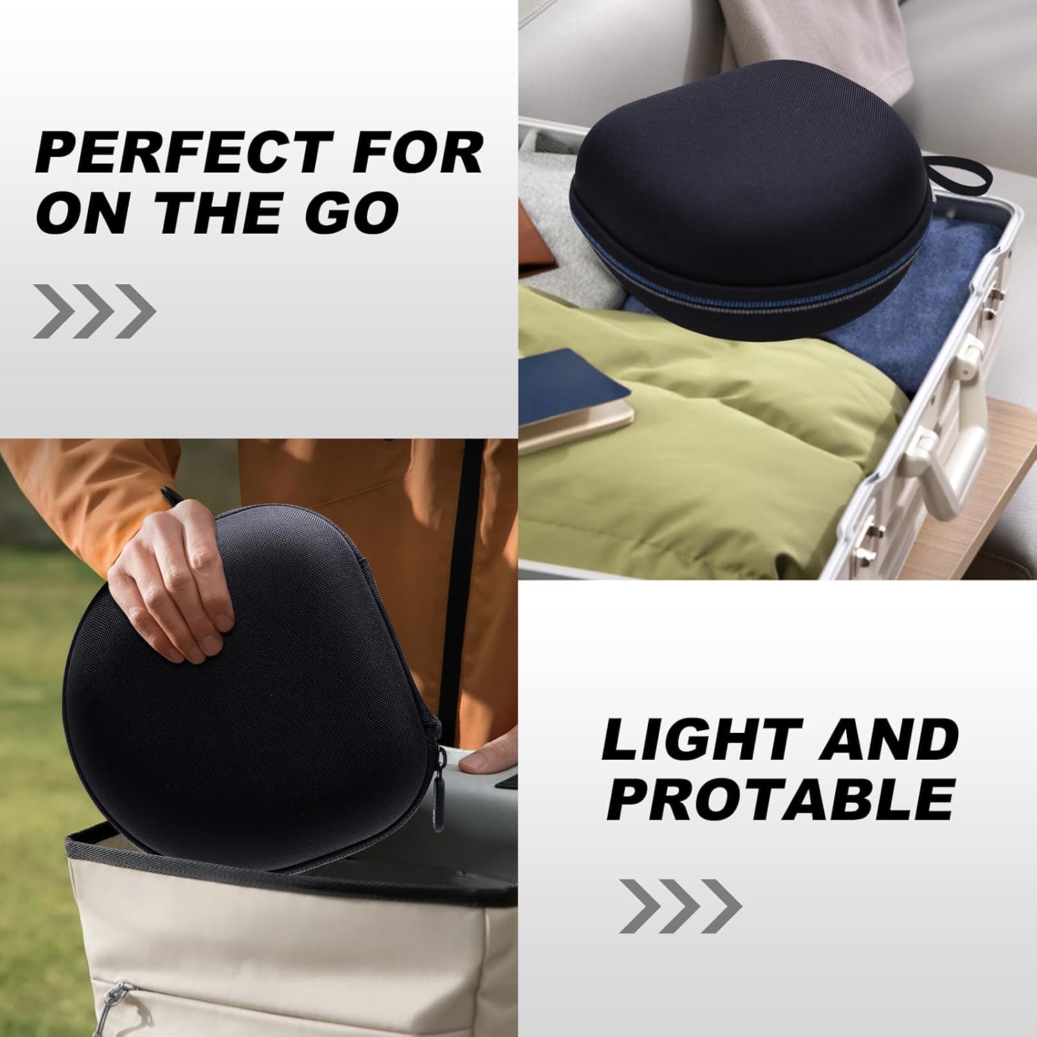 Headphone Case Compatible with Beats, Skullcandy, Monster Persona 3rd/5th/6th ANC, JLab, QearFun, Soundcore Q20/Q20i/Q30, BERIBES, TOZO, KVIDIO, Picun Foldable Headphones, Black - Image 7