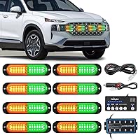 Vista 24 de Nilight - Juego de 8 luces estroboscópicas LED de 12 luces de 12V/24V - Luces de emergencia para montaje en superficie, ultradelgadas, con función