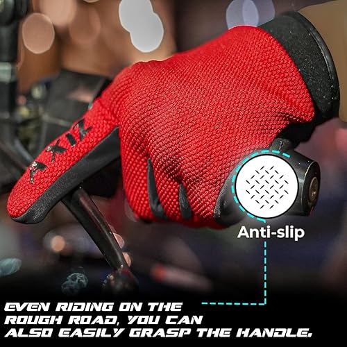 Miniatura 7 de AXIZ Guantes de motocicleta para hombres y mujeres, guantes de ciclismo protegidos para pantalla táctil para MTB BMX, motocross, carreras,