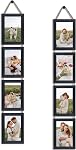 QUTREY Black 4x6 Hanging Picture Frames Set of 2, 8 Openings Collage Photo Frames for Vertical 4 by 6 inch Pictures for Wall Decor