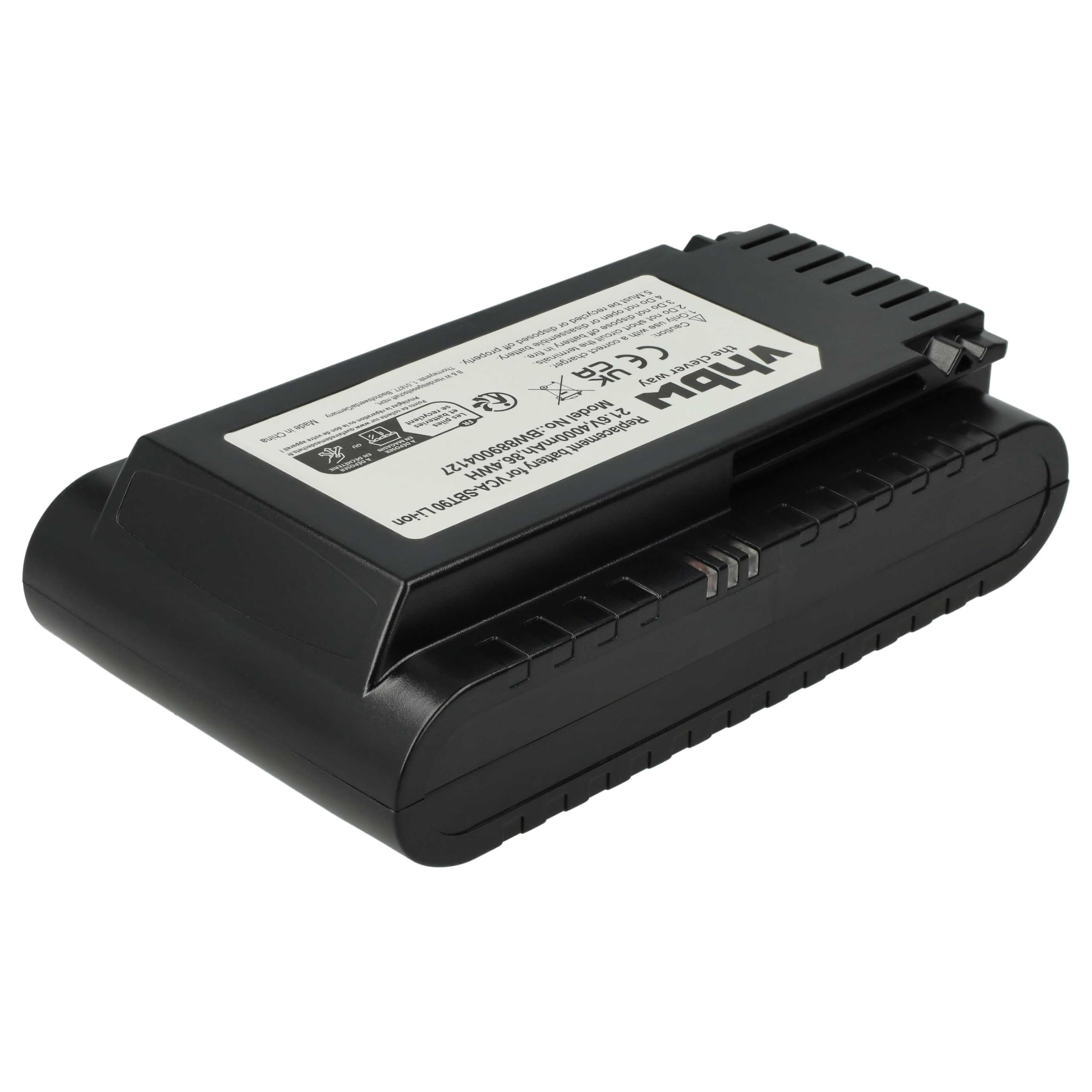 vhbw batteria compatibile con Samsung VS20T7536T5/EN, VS20T7538T5/SH, VS20T7562R5/EG aspirapolvere nero (4000mAh, 21,6V, Li-Ion)
