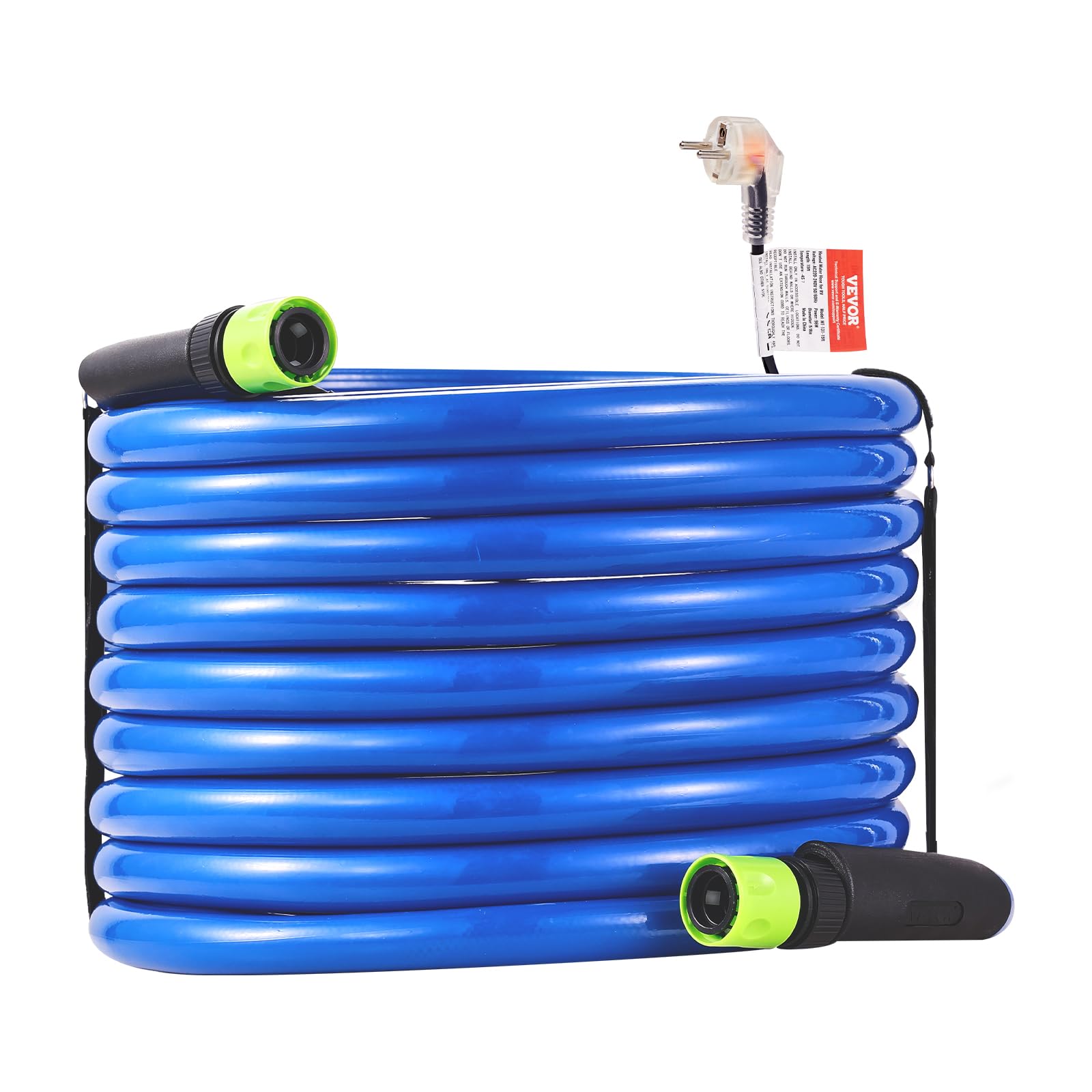 VEVOR Tubo Acqua Riscaldata 15,2 m per Camper, Tubo Acqua Potabile Riscaldato Antigelo Fino a -42,7°C, Autoregolante Automatica, ID 158 mm con Set Raccordi Collegamento Rapido, Senza Piombo e BPA