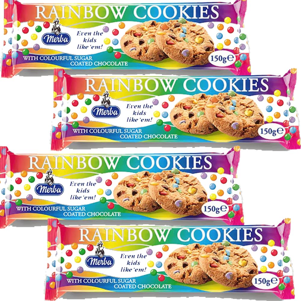 Generic04 x Merbba Rainbow Cookies (topped With Choc Beans) 150g
