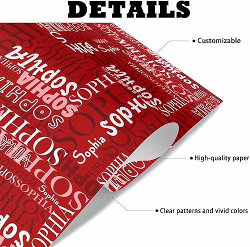 Miniatura 4 de FunStudio Rollos de papel de regalo personalizados para cumpleaños, Navidad, papel de regalo para hombres, mujeres, niños y niñas, 58 x 23 pulgadas