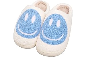 Womens Size 12 Slippers: Smile Face Slippers, Fuzzy and Comfy