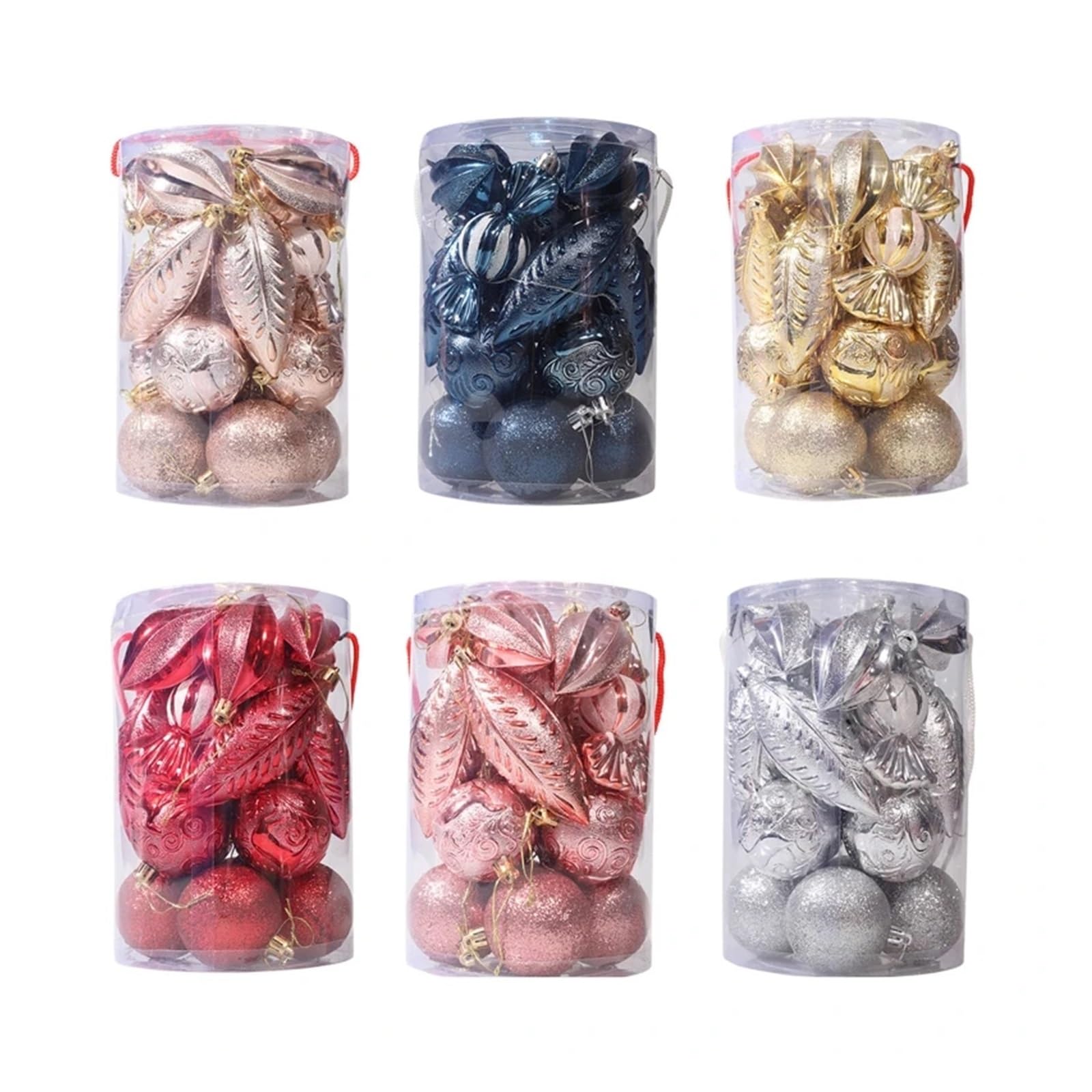 Mini kerstballen, 21 stks/doos Speciale Vorm Bal Hanger Ornament Kerstballen Ballen Ornamenten Gift Decoratieve Kerstboom Hangers Leuke hangende ornamenten (Kleur : Champagne