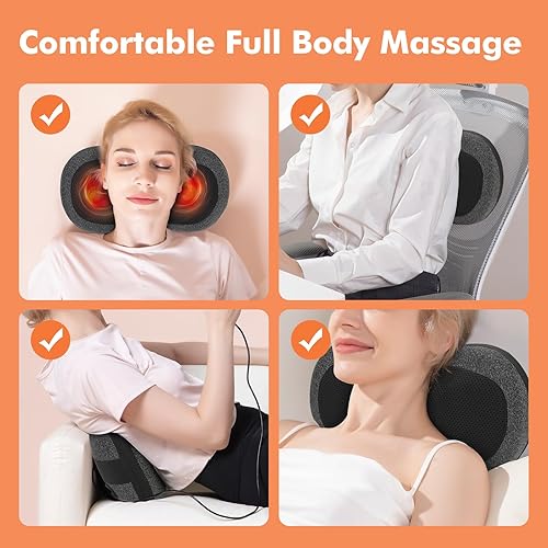 Miniatura 6 de Regalos de cumpleaños para mujeres y hombres mayores masajeador inalámbrico de cuello y espalda con calor, masajeador de cuello Shiatsu de tejido