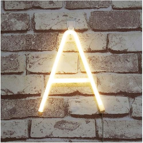 Miniatura 5 de ENUOLI Letrero de letras de neón blanco cálido, luces de noche, palabras con bateríaUSB, alimentadas por USB, decoración de pared, palabras