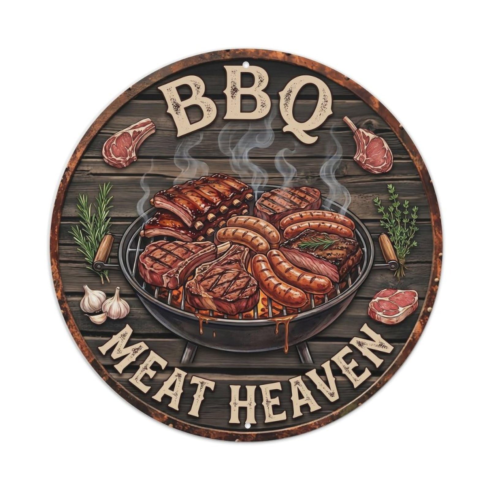 BBQ Meat Heaven Metal Tin Sign