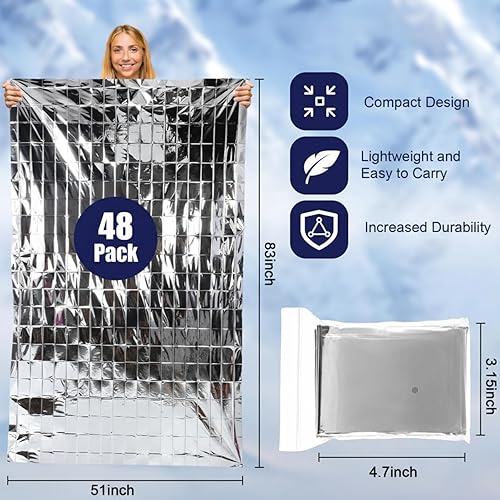 Miniatura 4 de Geyoga Suministros de paquete de cuidado para personas sin hogar Gorros de invierno cálidos guantes de pantalla táctil mantas bolsas con cordón