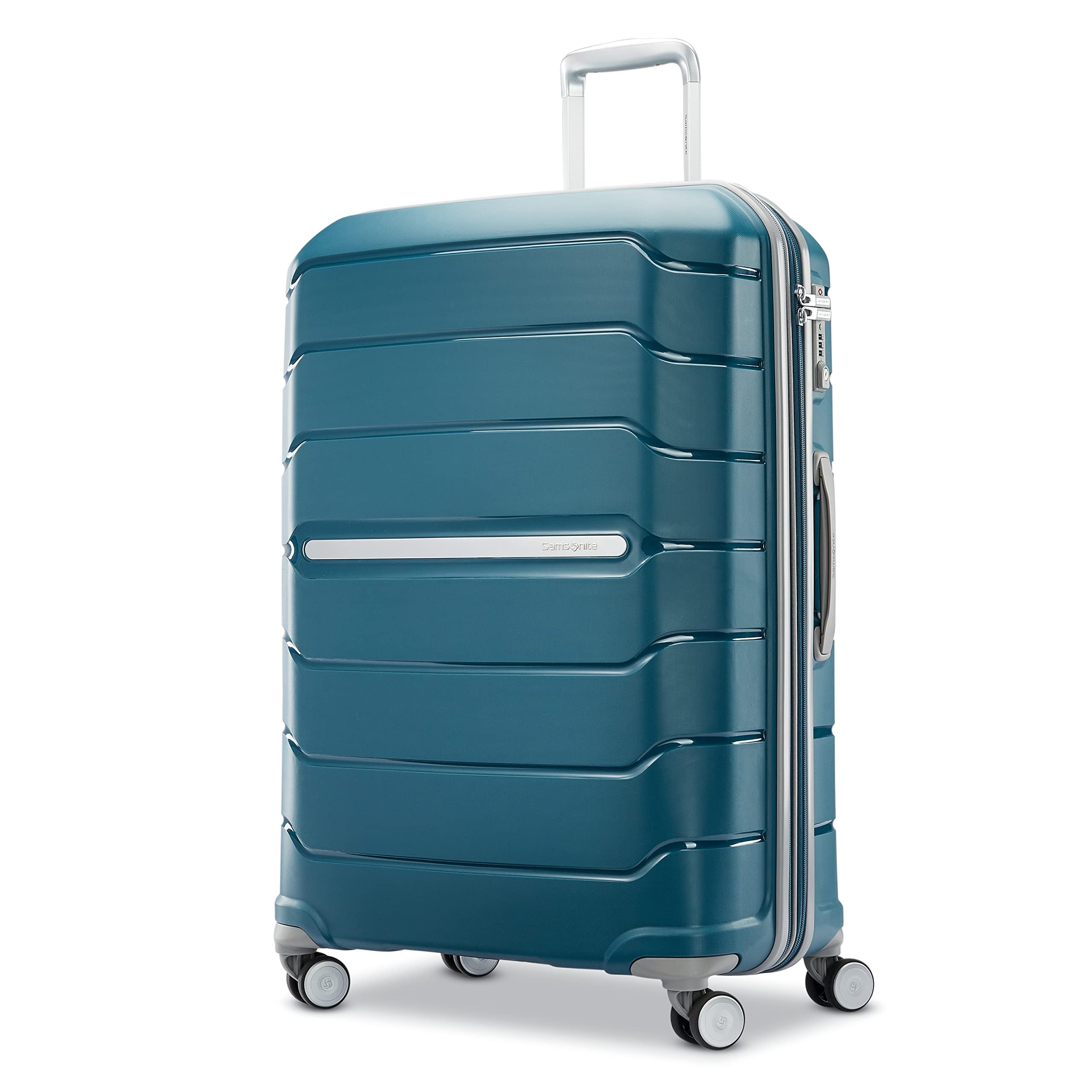 Samsonite Freeform Hardside Expandable with Double Spinner Wheels, Checked-Large 28-Inch, Dark Teal view 3