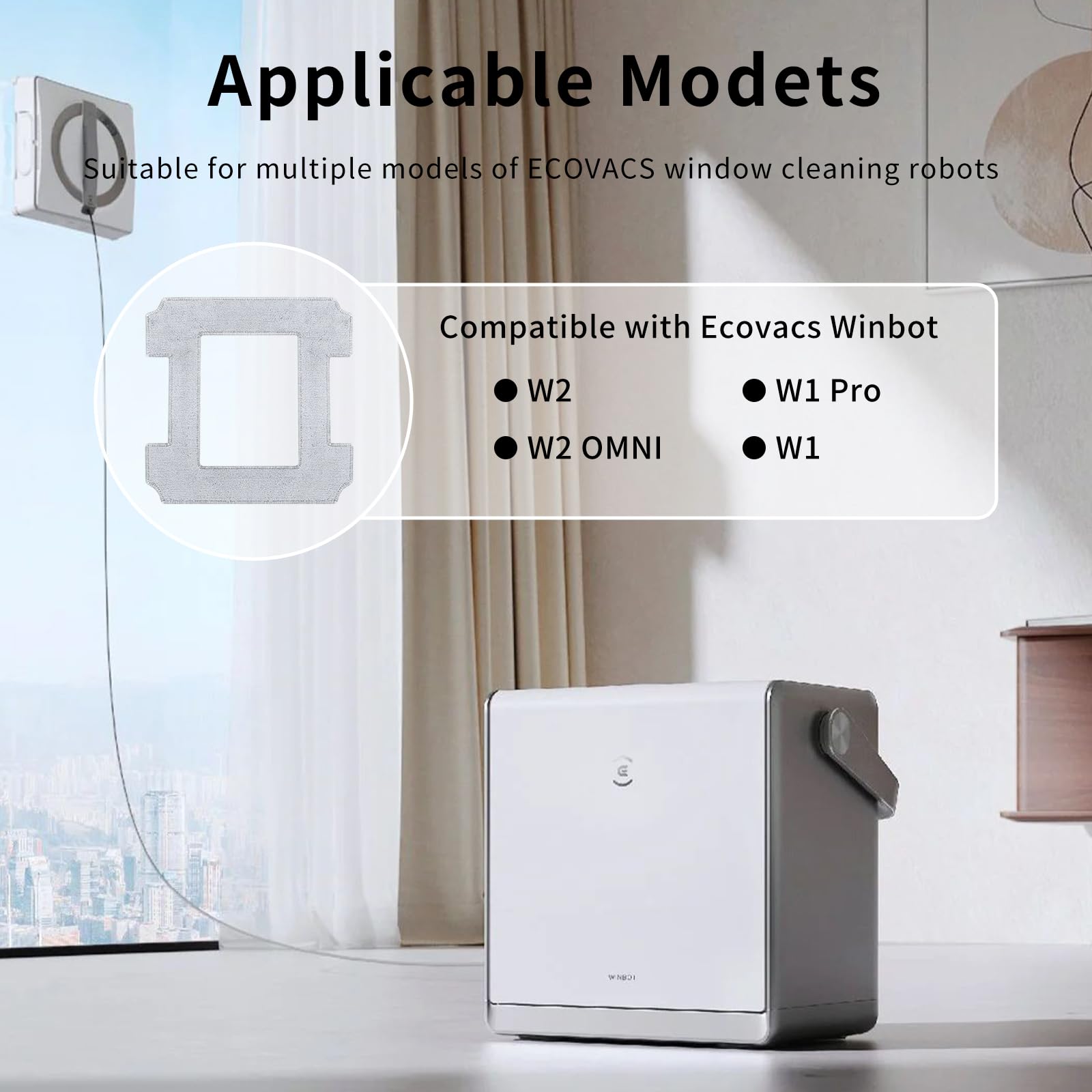 12 Panni In Microfibra Di Ricambio Per Ecovacs Winbot W2 Omni, W2, W1 Pro, W1 - Lavabili E Riutilizzabili, Puliscono Vetri E Finestre