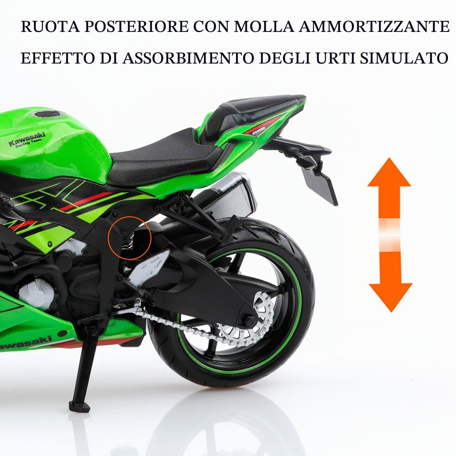 TOKAXI 1/12 Scala Kawasaki Ninja Z6 Motociclette Giocattolo in Diecast Kawasaki Modello Moto Ninja Giocattoli Regali per Bambini e Bambine